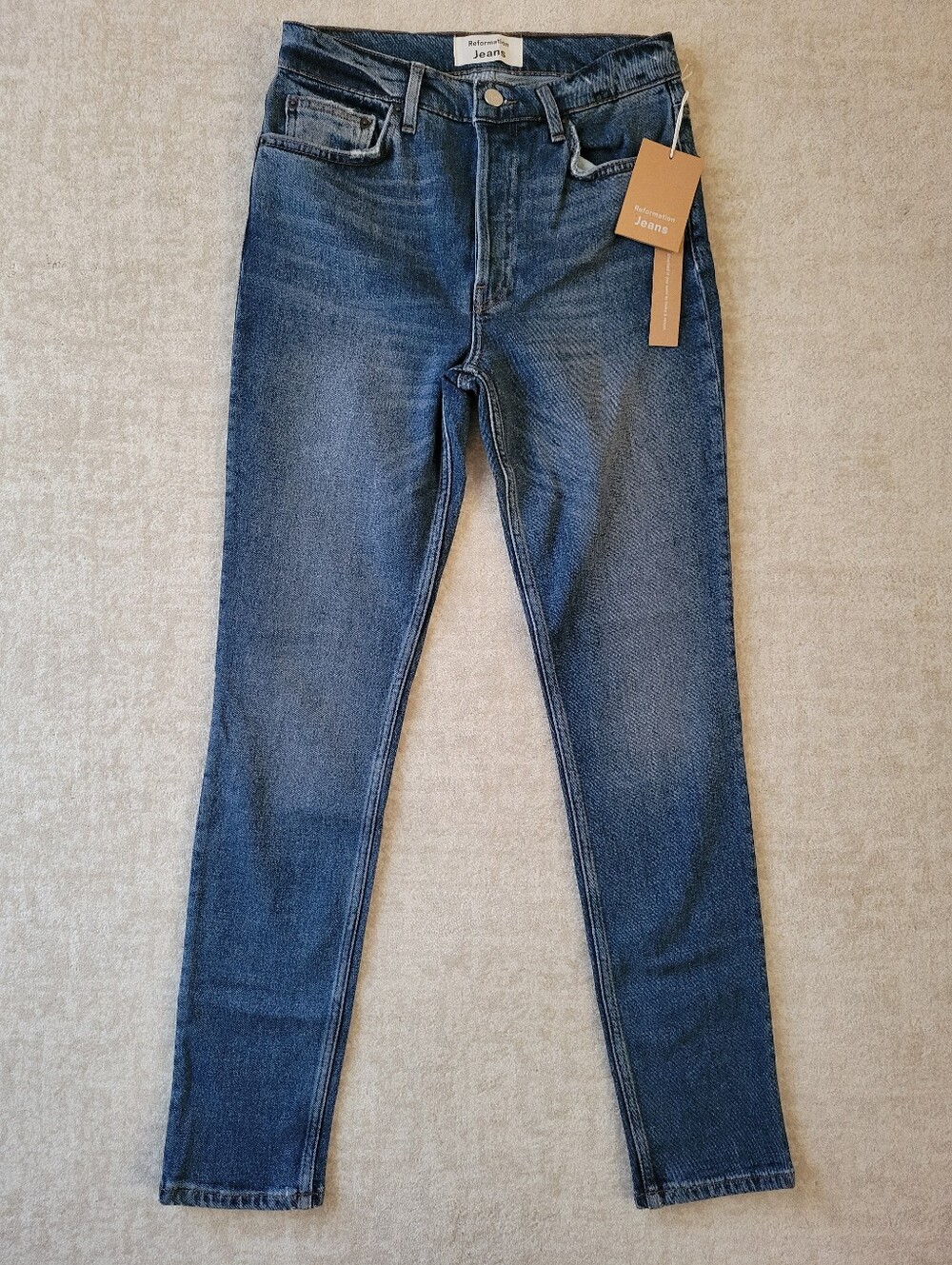 Reformation Jeans Serena High Rise Skinny Jeans 25 Blue Med Wash Minimalist Boho